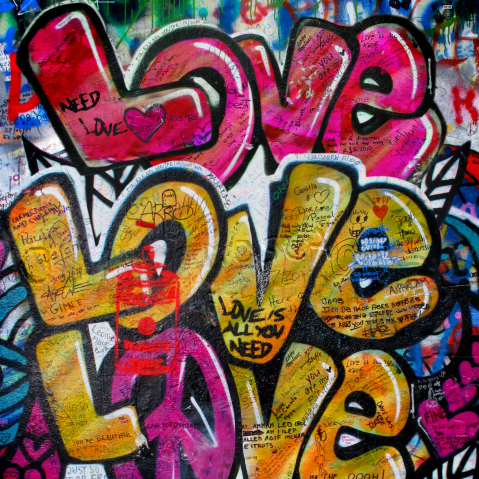 Love Graffiti Vinyl Photography Backdrop For Studio - Click Props Backdrops